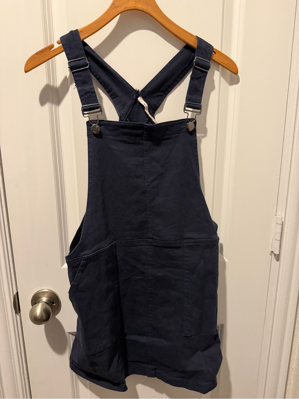 miami Navy Blue Denim Overall Dress with Adjustable Straps